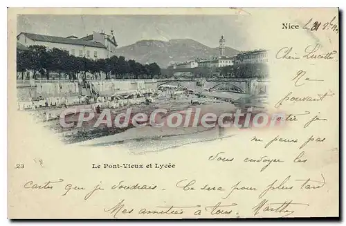 Cartes postales Nice le pont vieux et Lycee