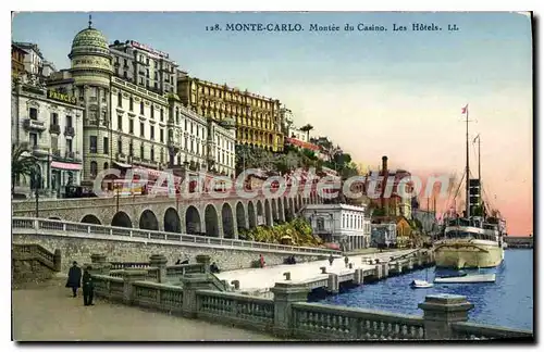 Cartes postales Monte Carlo Montee du Casino Les Hotels