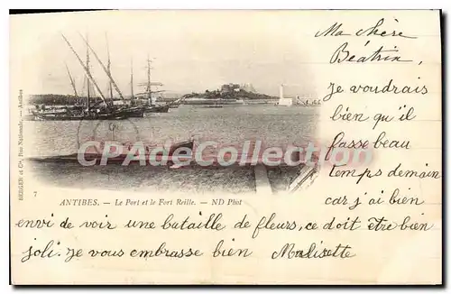 Cartes postales Antibes Le Port et le Fort Reille