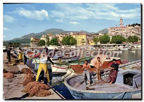 Moderne Karte La Cote d'Azur Menton Un coin du port