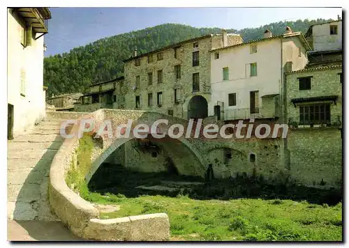 Moderne Karte L'Escarene Alpes Maritimes joli village bati sur les bords du Paillon au pied du col de Braus v