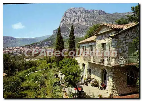 Cartes postales moderne Cote d'Azur Saint Jeannet A M les Chenes au fond le Baou et le village