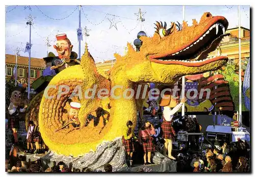 Cartes postales moderne Carnaval de Nice Roi des villes du monde char du defile carnavalesque serpent de mer