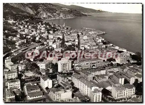 Moderne Karte Menton (A M) Vue generale au 2eme plan en Italie