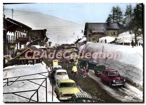 Moderne Karte Centre de Valberg alt 1689 m Vue route de Peone en hiver