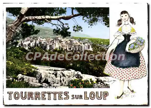 Moderne Karte Tourettes sur Loup Alt 400 m