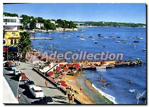 Moderne Karte Juan les Pins La Cote d'Azur Panorama sur la Plage