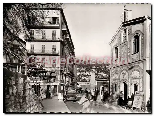 Moderne Karte Villefranche sur Mer La Chapelle St Pierre (decoree par Jean Coeteau) Le Port et Hotel Welcome