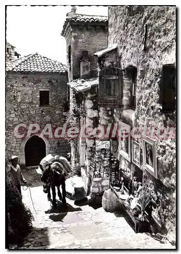 Moderne Karte Eze Village et ses Vieilles rues Scene typique de la vie journaliere de ce vieux village medite