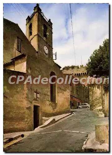 Moderne Karte Cagnes sur Mer (Alpes Maritimes) L'Eglise et le cote ouest du Chateau Grimaldi