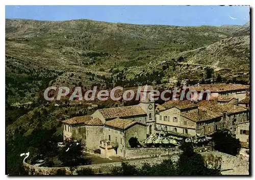 Moderne Karte Gourdon (Alpes Maritimes) La Place et l'Eglise Alt 760 m