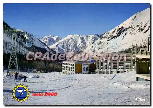 Cartes postales moderne Isola 2000 (Alpes Mar) Balcon de neige sur la Cote d'Azur La Station et la gare du telecabine