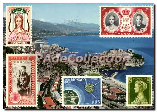 Cartes postales moderne Principaute de Monaco Vue generale de Monaco et Monte Carlo au fond le Cap Martin et l'Italie