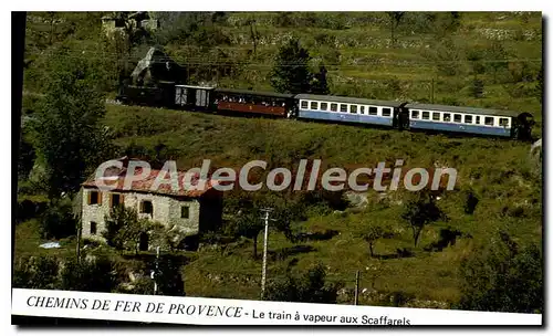 Moderne Karte Chemin de Fer de Provence Le Train a vapeur aux Scaffarels locomotive type 230T 1909