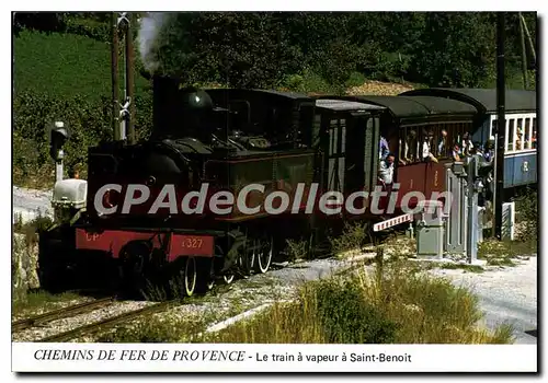 Moderne Karte Chemin de Fer de Provence Le Train a vapeur a Saint Benoit locomotive type 230T 1909