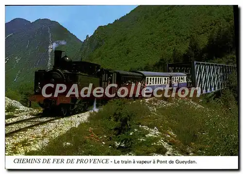 Moderne Karte Chemin de Fer de Provence Le Train a vapeur a Pont de Gueydan locomotive type 230T 1909