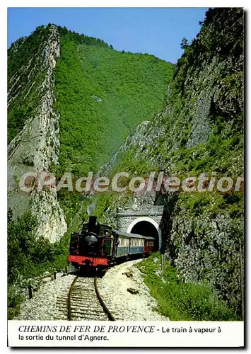 Cartes postales moderne Chemin de Fer de Provence Le Train a vapeur a la sortie du tunnel d'Agnerc locomotive type 230T