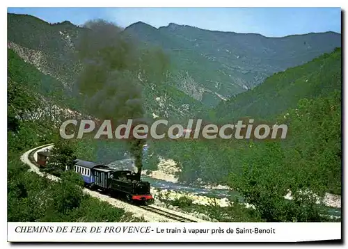 Moderne Karte Chemin de Fer de Provence Le Train a vapeur Pres de Saint Benoit locomotive type 230T 1909