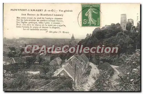 Cartes postales Montfort l'Amaury (S et O) Vue generale Aux Ruines de Montfort l'Amaury