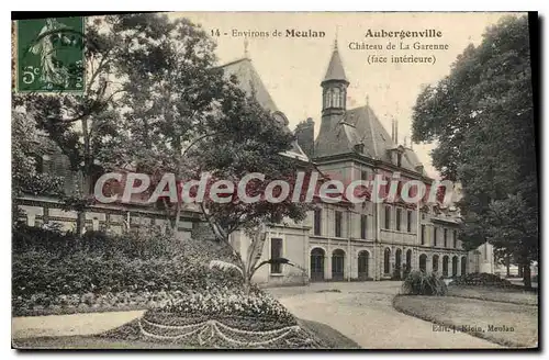 Cartes postales Environ de Meulan Aubergenville Chateau de la Garenne (face interieure)