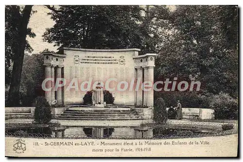 Cartes postales St Germain en Laye Monument eleve a la Memoire des Enfants de la Ville morts pour la Patrie