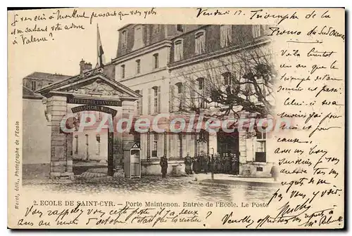 Cartes postales Cyr Saint Cyr Ecole de Saint Cyr Porte Maintenon Entree de l'Ecole le Poste