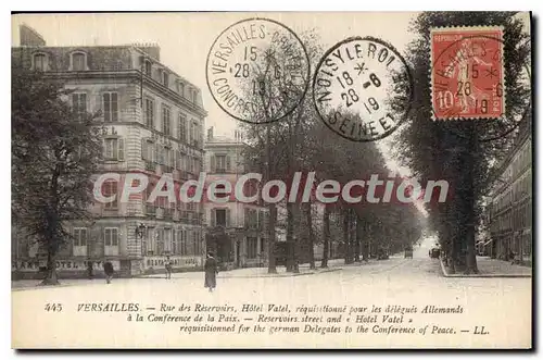 Cartes postales Versailles Rue des Reservoirs Hotel Vatel requisitionne pour les deleques Allemands a la Confere