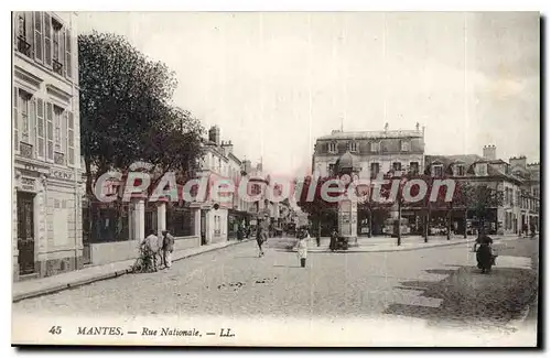 Cartes postales Mantes Rue Nationale