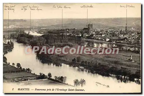 Ansichtskarte AK Mantes Panorama pris de l'Ermitage Saint Sauveur