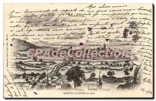 Cartes postales Mantes la Jolie en 1650