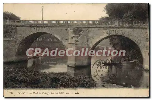 Ansichtskarte AK Poissy Pont de Poissy vu du petit Port