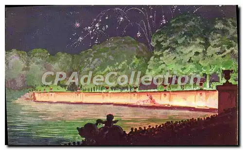 Cartes postales Versailles Fete de nuit au bassin de Neptune