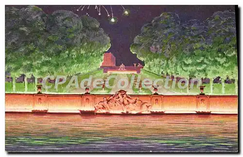 Cartes postales Versailles Fete de nuit au bassin de Neptune