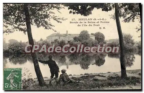Cartes postales Meulan (S et O) Bords de la Seine et Ferme de l'Ile du Port