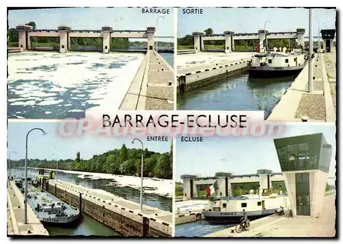 Moderne Karte Acheres Andresy (Seine et Oise) Le Barrage Ecluse