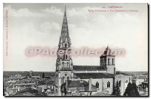 Cartes postales Parthenay Eglise St Laurent et Vue d'ensemble (3e edition)