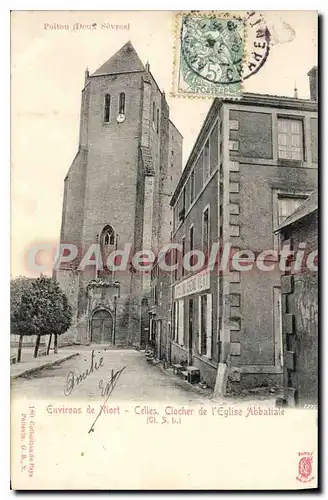 Cartes postales Environs de Niort Celles Clocher de l'Eglise Abbatiale