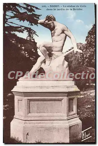 Cartes postales Niort La Statue de Cain dans le jardin de la Breche