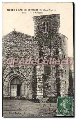 Cartes postales Notre Dame de Beauchene (Deux Sevres) Facade de la Chapelle