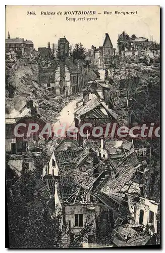 Cartes postales Montdidier Ruines de Montdidier Rue Becquerel