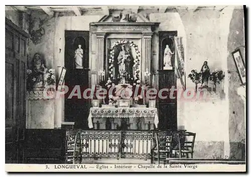 Cartes postales Longueval Eglise Interieur Chapelle de la Sainte Vierge
