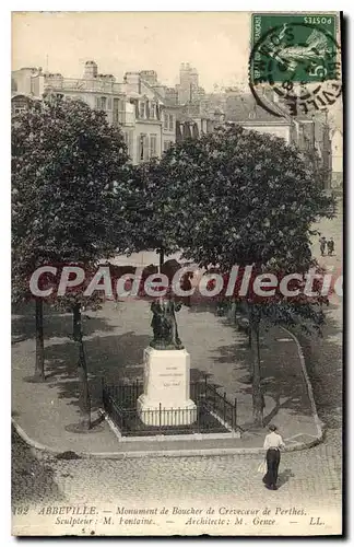 Cartes postales Abbeville Monument de Boucher de Crevecoeur de Perthes