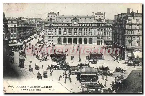 Cartes postales Paris Gare St Lazare Cour de Rome