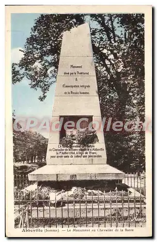 Cartes postales Abbeville (Somme) Le Monument au Chevalier de la Barre
