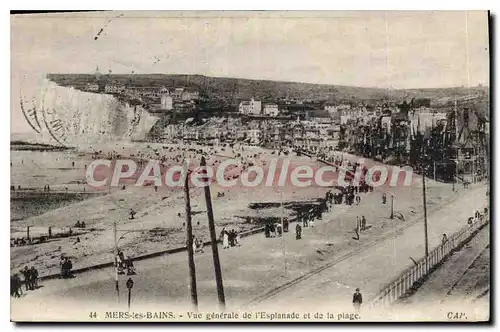 Cartes postales Mers les Bains Vue generale de l'Esplanade et de la plage