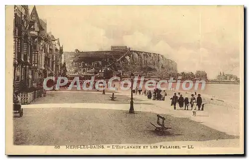 Cartes postales Mers les Bains L'Esplanade et les Falaisse