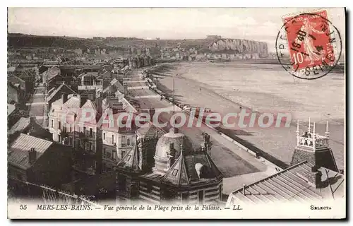 Cartes postales Mers Les Bains Vue generale de la Plage prise de la Falaise