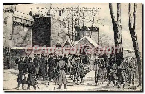 Ansichtskarte AK Harn Sortie des Troupes Allemandes du Chateau de Harn apres leur reddition le 9 Decembre 1870