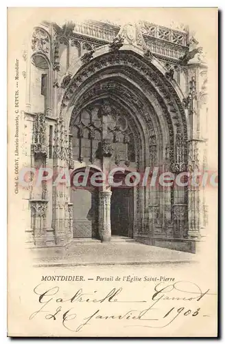 Ansichtskarte AK Montdidier Portail de l'Eglise Saint Pierre