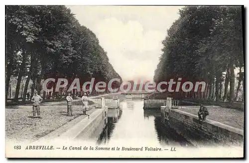 Cartes postales Abbeville Le Canal de la Somme et le Boulevard Voltaire